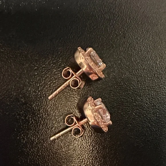 925 Rose Gold Stud Earrings - Picture 4 of 4
